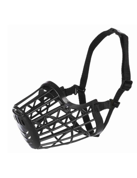 Bozal Plástico Cinta Nylon Negro M 23.5 cm para Perros Medianos Endanea Mascotas