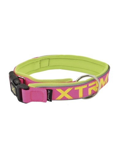 Collar X-TRM Neon Flash Fucsia 25mmx45-55cm | Collar Ajustable para Perros Medianos