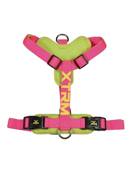 Arnés X-TRM Cronos Neon Flash Fucsia 25mmx60-100cm | Seguridad y comodidad para perros grandes