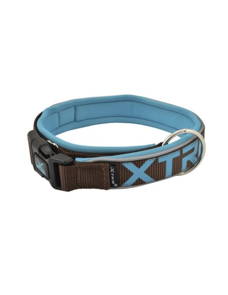 Collar X-TRM Neon Flash Marrón 38mmx50-70cm  Seguro, Ajustable y Visible para Perros Medianos y Grandes