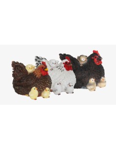 Figura Gallina con Pollitos Decorativa Resistente para Hogar y Jardín 2