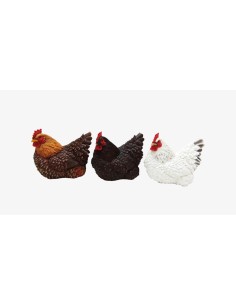Figura Gallinas 25x16.8x21.3cm Decoración Rural para Hogar y Jardín
