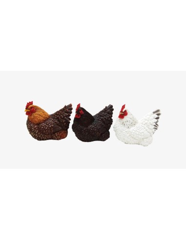 Figura Gallinas 25x16.8x21.3cm Decoración Rural para Hogar y Jardín