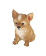 Figura Cachorro Perro Sentado decoración realista para hogar y jardín