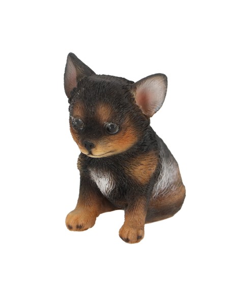 Figura Cachorro Perro Sentado decoración realista para hogar y jardín