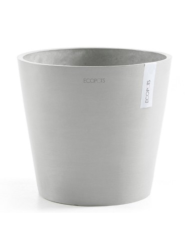 Tiesto Amsterdam 30 White Grey  Macetero Moderno y Resistente para Interior y Exterior

