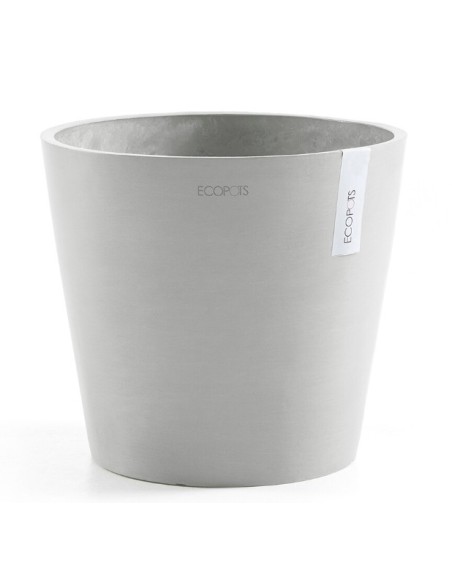 Tiesto Amsterdam 30 White Grey  Macetero Moderno y Resistente para Interior y Exterior

