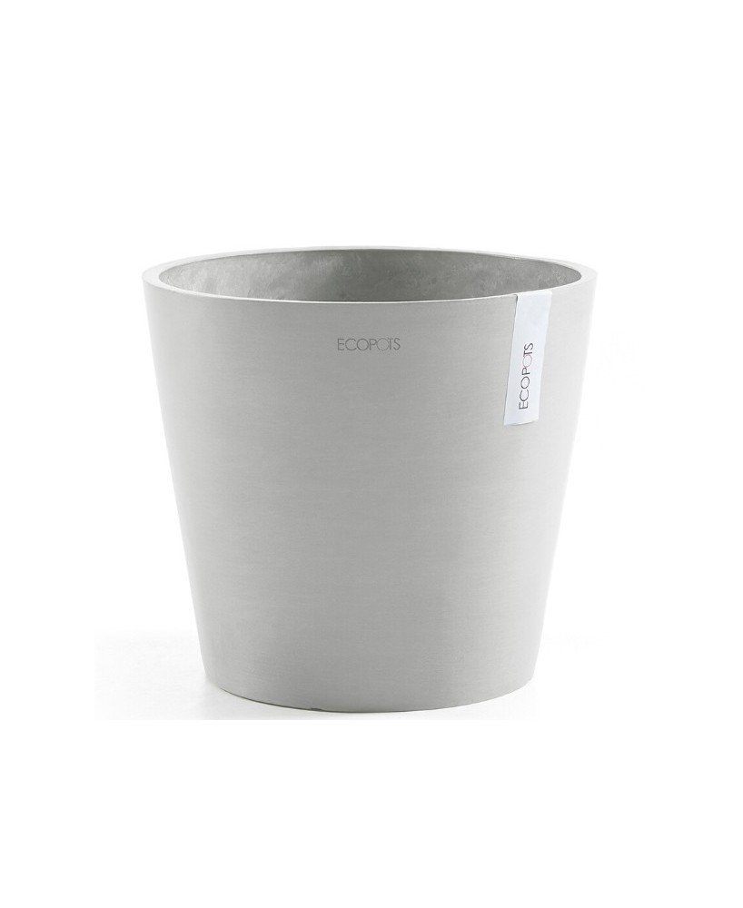 Tiesto Amsterdam 40 White Grey  Macetero Moderno y Resistente para Jardín y Terraza

