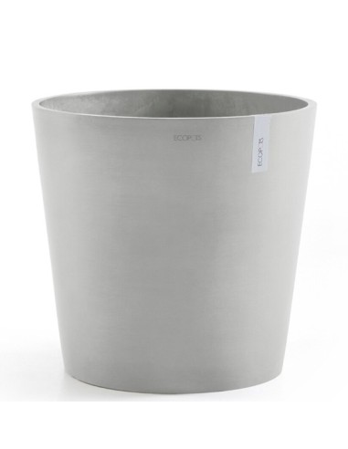 Tiesto Amsterdam 50 White Grey  Macetero Moderno y Resistente para Interior y Exterior

