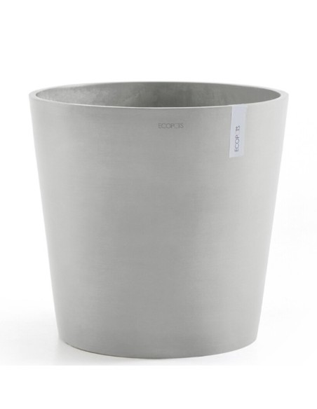 Tiesto Amsterdam 50 White Grey  Macetero Moderno y Resistente para Interior y Exterior

