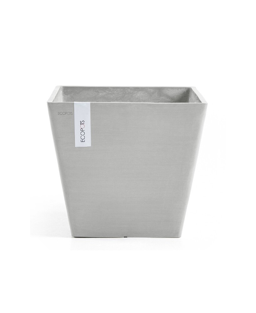 Tiesto ROTERDAM 30 White Grey  Maceta Moderna y Resistente para Interior y Exterior

