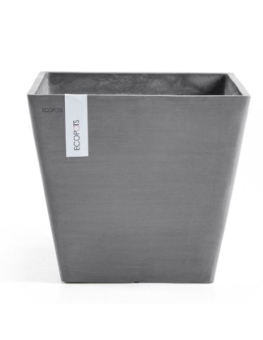 Tiesto ROTTERDAM 40 Grey  Maceta Moderna y Resistente para Jardín e Interior

