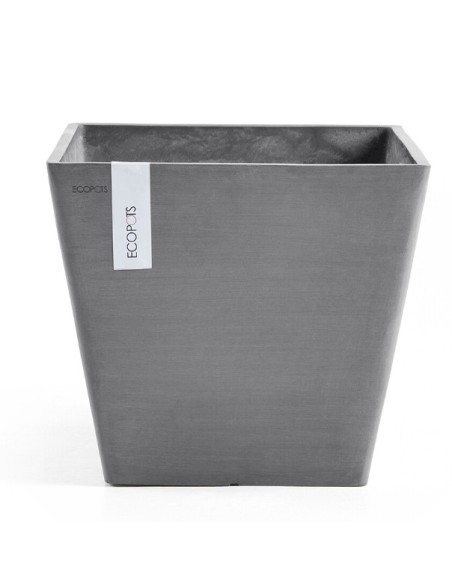 Tiesto ROTTERDAM 40 Grey  Maceta Moderna y Resistente para Jardín e Interior

