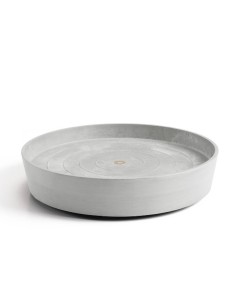 Jardinera con ruedas SAUCER WHEELS 60 WHITE GREY | Diseño moderno y resistente | Endanea Garden

