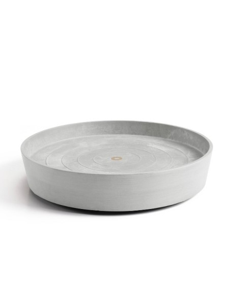 Jardinera con ruedas SAUCER WHEELS 60 WHITE GREY | Diseño moderno y resistente | Endanea Garden

