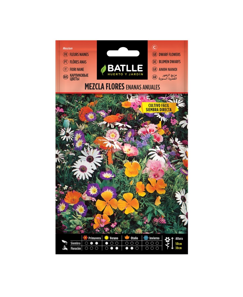 Semillas Mezcla Flores Enanas Anuales Batlle  Jardines Compactos y Coloridos | Endanea Garden

