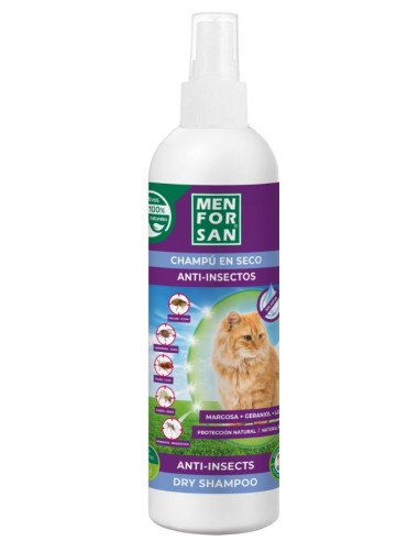 Champú en Seco Antiinsectos para Gatos | Limpieza Rápida y Protección