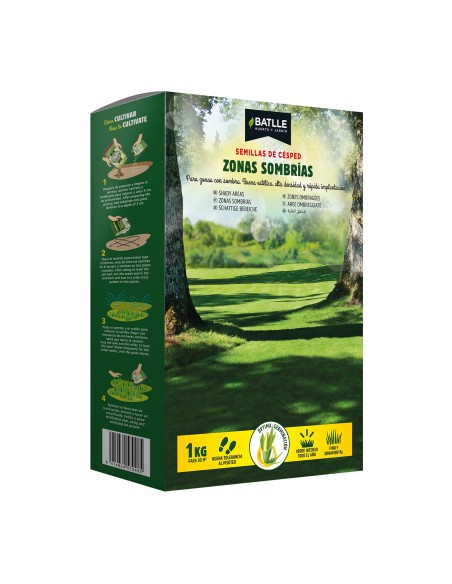 Semilla de Césped para Zonas Sombrías 1kg | Endanea Garden  Césped Verde y Resistente en Sombra

