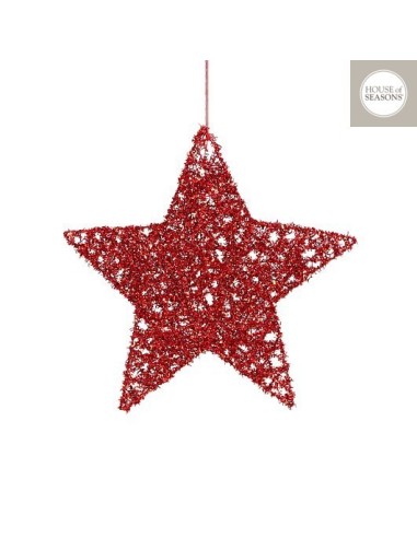 ADORNO COLGANTE ESTRELLA ROJA 4X15CM