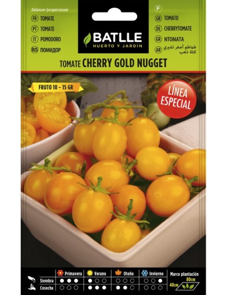 Semilla Tomate Amarillo Cherry Gold Nugget | Dulce y Jugoso | Endanea Garden


