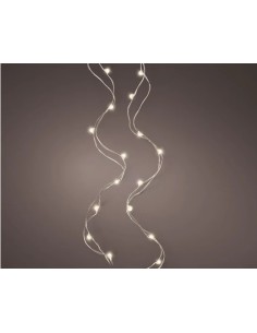 Guirnalda MicroLED 495 cm Blanco Cálido con Cable Plata para Decoración Navideña