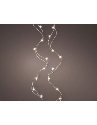 Guirnalda MicroLED 495 cm Blanco Cálido con Cable Plata para Decoración Navideña