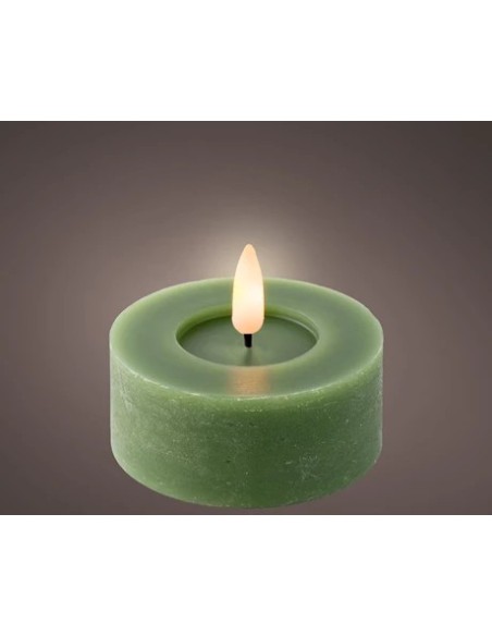 VELA LED VERDE 3CM BLANCO/CALIDO