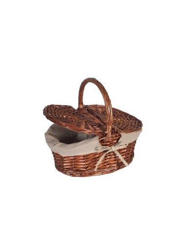 Cesta Oval de Mimbre para Picnic con Forro Lavable  Elegante, Resistente y Práctica para Excursiones y Meriendas | Endanea Gar