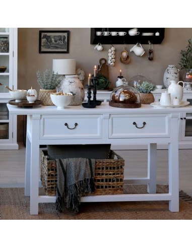 MESA DE SERVICIO CON DOS CAJONES