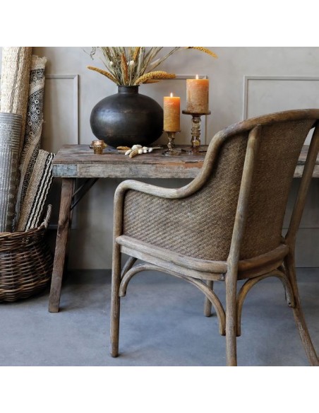SILLA ANTIGUA FRANCESA CON ASIENTO DE MIMBRE