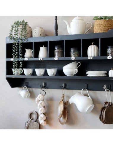 ESTANTE DE CON 7 COMPARTIMENTOS Y 5 PERCHAS