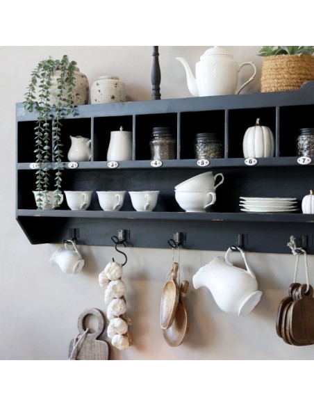 ESTANTE DE CON 7 COMPARTIMENTOS Y 5 PERCHAS