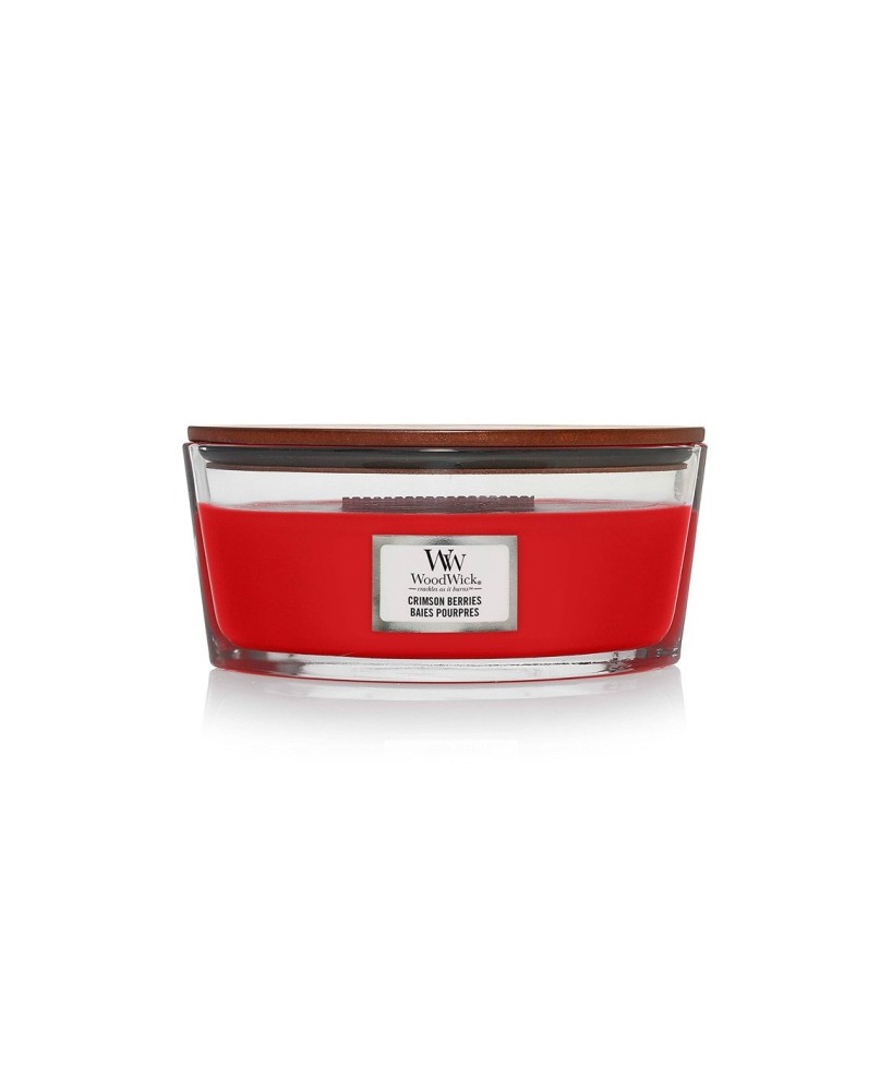 Vela WoodWick Ellipse Crimson Berries | Aroma a frutos rojos y mecha de madera