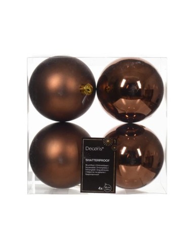 BOLA NAVIDAD BOX 4 10CM CHOCOLATE