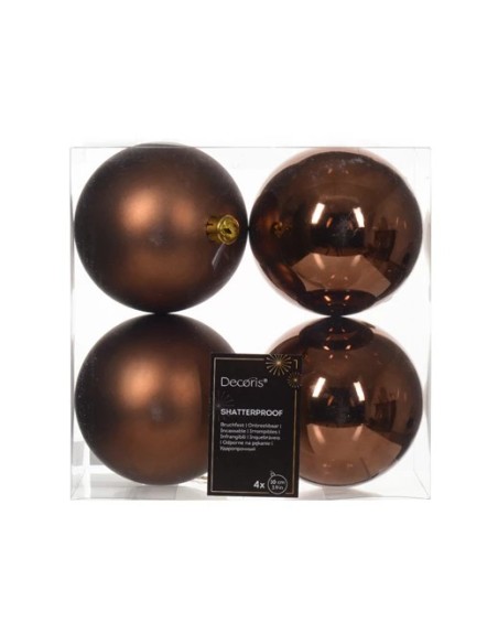 BOLA NAVIDAD BOX 4 10CM CHOCOLATE