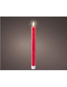 Vela LED Roja 24.5 cm Luz Cálida Decorativa Segura para Interiores y Exteriores