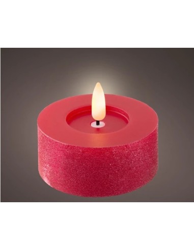 Vela LED Roja 3 cm Luz Cálida Segura y Decorativa