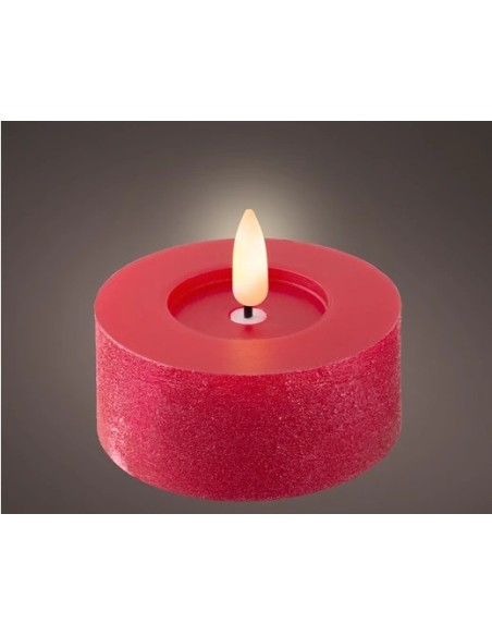 Vela LED Roja 3 cm Luz Cálida Segura y Decorativa