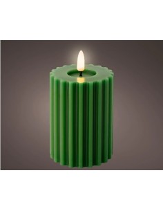 VELA LED VERDE 12.3CM BLANCO/CALIDO