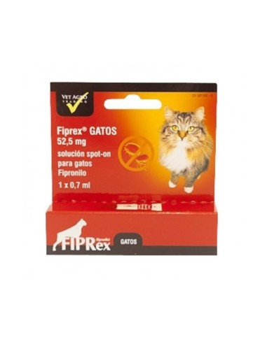 Fiprex C Gatos 52.5 mg Pipeta Antiparasitaria Contra Pulgas y Garrapatas