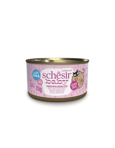 SCHESIR KITTEN BABY Pollo con Hígado 70g | Alimento Natural para Gatitos