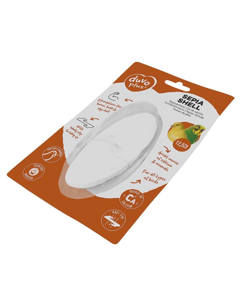 DUVO Hueso de Jibia Blister 12.5CM Hueso Natural para Loros