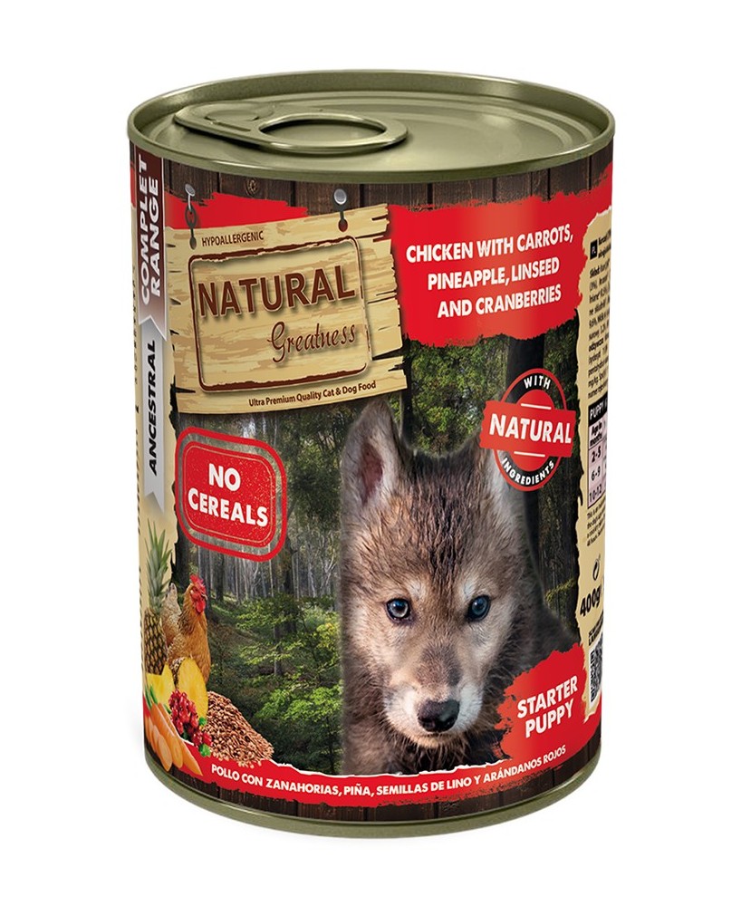NGD Starter Puppy Pollo con Zanahorias, Piña y Arándanos 400g | Alimento natural para cachorros
