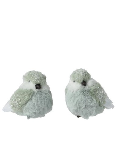 Pájaro Verde Decorativo 10 cm  Adorno Realista para Jardín e Interior | Endanea Garden