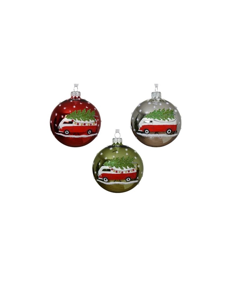 BOLA NAVIDAD FURGONETA BRILLANTE
