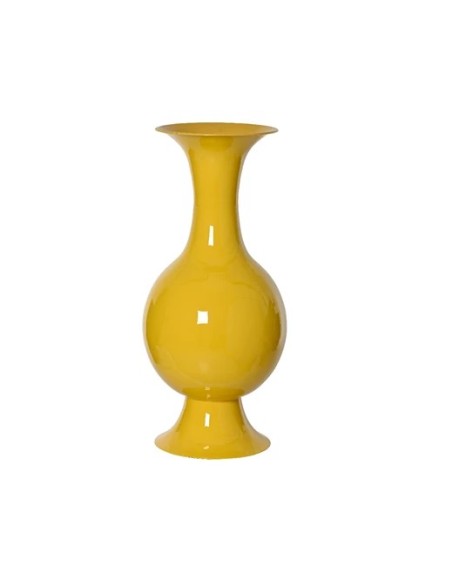 JARRON ALTO ESMALTE BRILLANTE AMARILLO 25X56CM