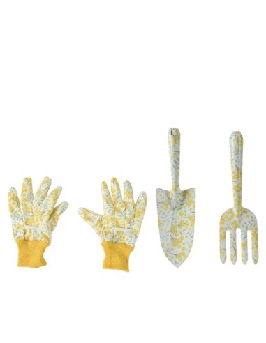 Set de Herramientas de Jardín Blanco con Flores  Completo y Ergonómico | Endanea Garden

