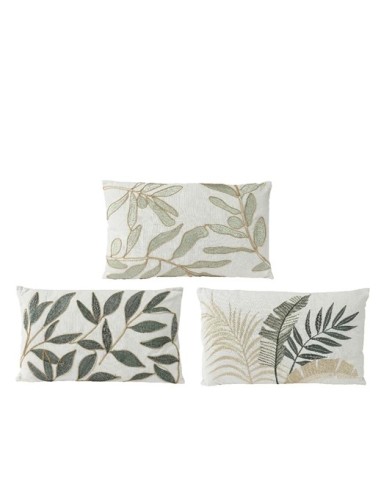 COJINES RAMAS L30-W50-H10 BLANCO/VERDE