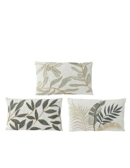 COJINES RAMAS L30-W50-H10 BLANCO/VERDE
