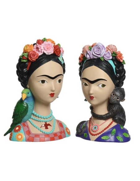 BUSTO CON LORO Y MONO